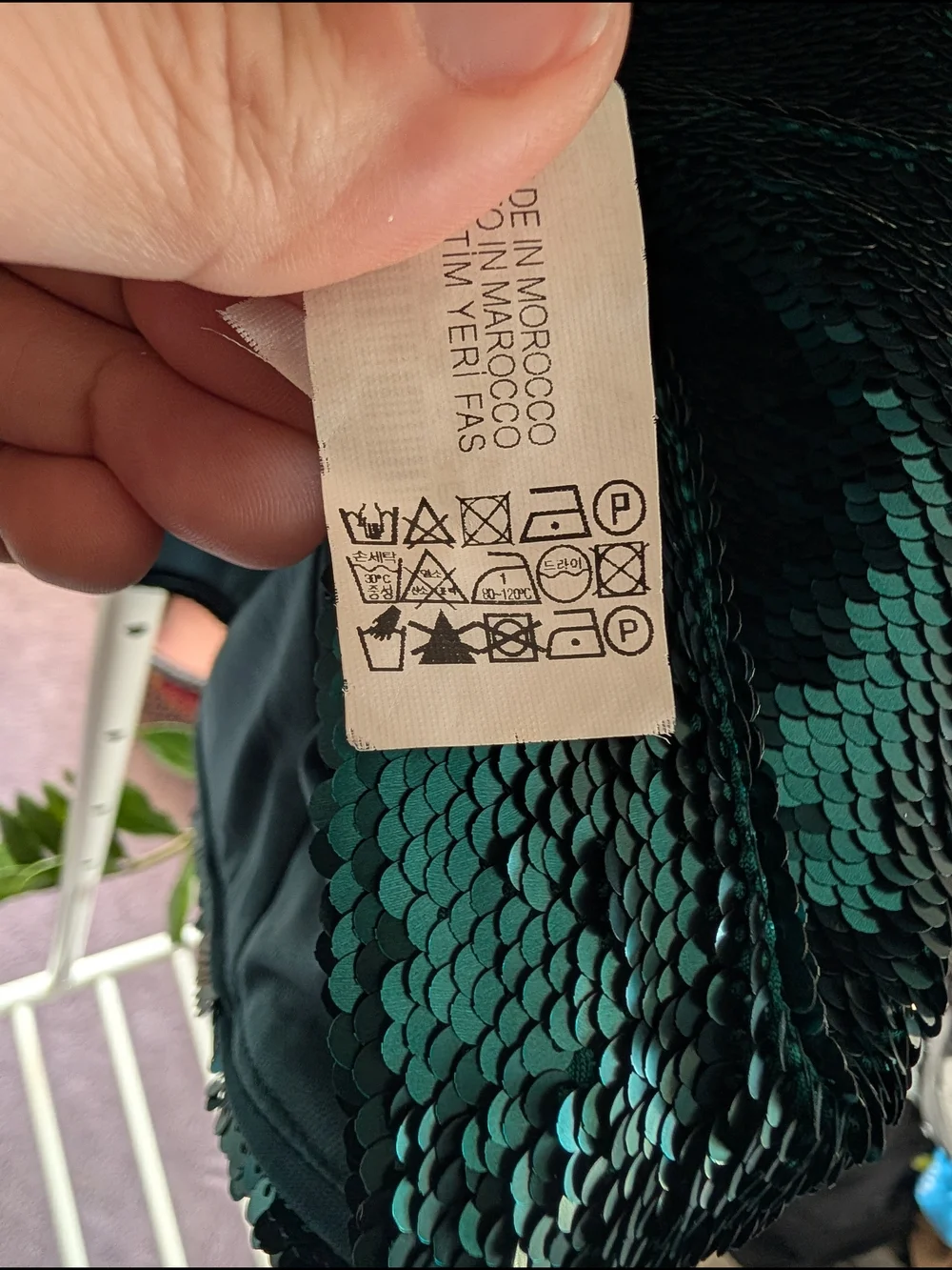 Zara Teal Sequin V-Neck Short Sleeve Top - Picture 7 of 7